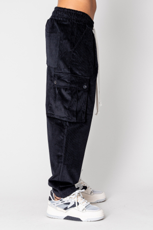 Pantaloni Cargo drep lung din reiat Black [1]