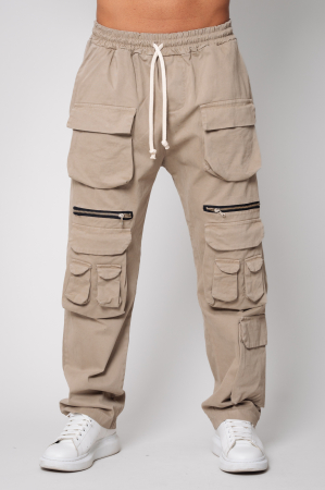 PROMOTII - Pantaloni Cargo lung Taupe
