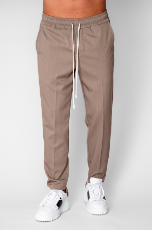 BARBATI - Pantalon lung conic cu snur Brown