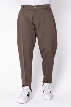 Promotii Barbati - Pantalon lung conic cu tur lasat Brown