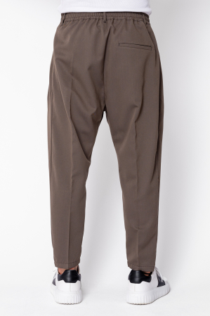 Pantalon lung conic cu tur lasat Brown [2]