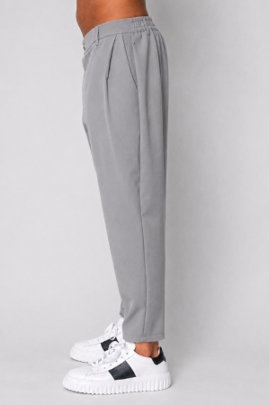Pantalon lung conic cu tur lasat Grey [1]