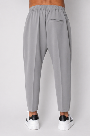 Pantalon lung conic cu tur lasat Grey [2]