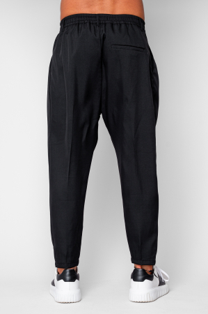 Pantalon lung cu elastic si buzunar Black [2]