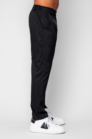 Pantalon lung cu elastic si nasture Black [1]
