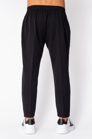 Long trousers with elastic and button Black I [2]