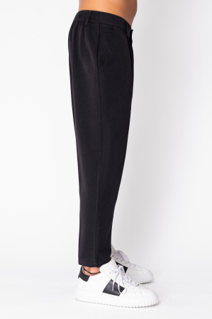 Long trousers with elastic and button Black I [1]