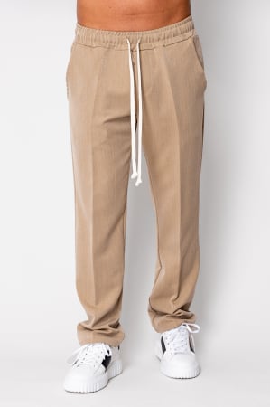 Sale Men - Long trousers with white drawstring Beige