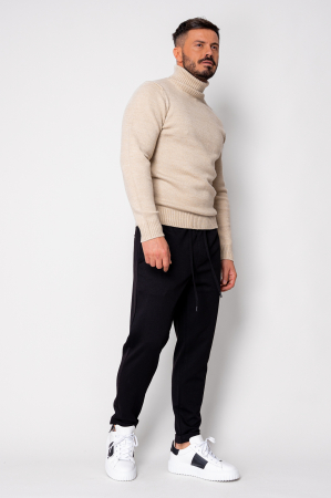 Pantalon lung cu snur Black [4]