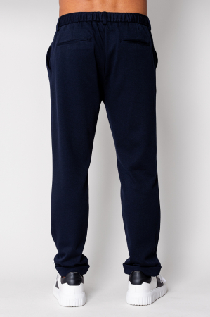 Pantalon lung cu nasture Navy [2]