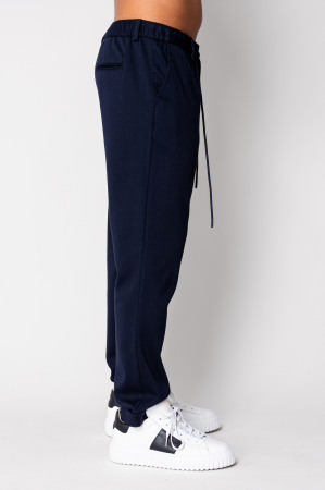 Pantalon lung cu nasture Navy [1]