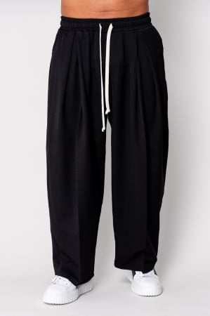 Sale Men - Very wide long trousers with drawstring Black