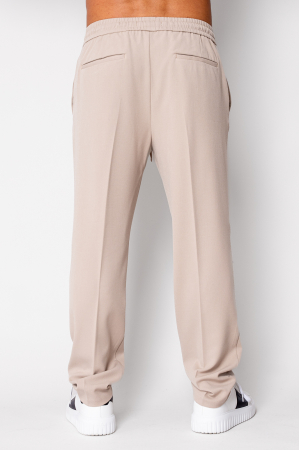 Pantalon lung drept cu snur Beige [2]