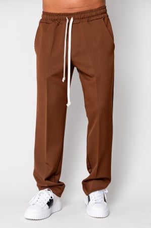 Sale Men - Long trousers with white drawstring Brown