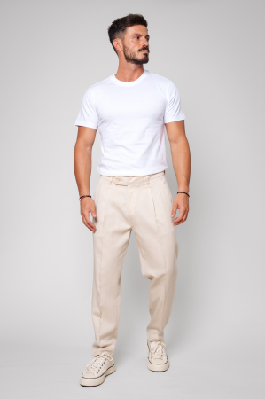 Linen long pants Light Beige [1]
