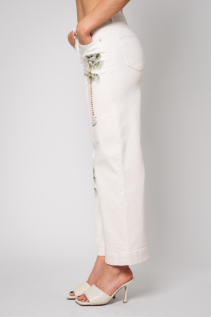 Blugi cu broderie Off White [2]