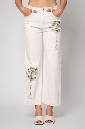 Blugi cu broderie Off White [5]