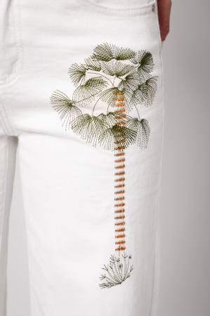 Blugi cu broderie Off White [3]