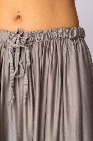 Long silk blend trousers Taupe [3]
