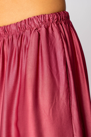 Long silk blend trousers Terracotta Rose [2]