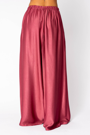 Long silk blend trousers Terracotta Rose [1]
