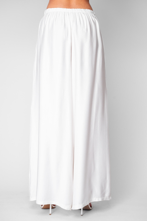 Pantalon lung din mix de matase White [3]