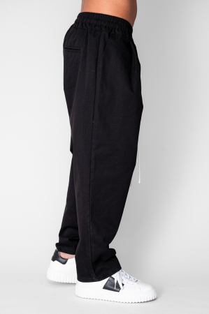 Pantalon lung drept cu buzunare Black [1]