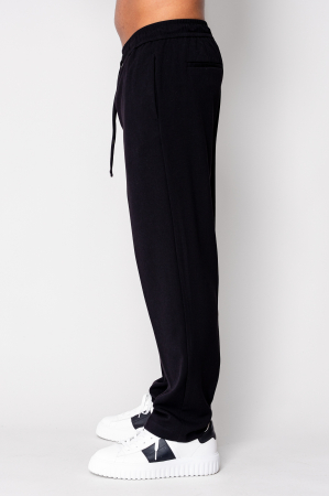 Pantalon lung drept cu snur Black [1]