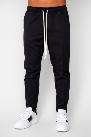BARBATI - Pantalon lung conic cu snur Black