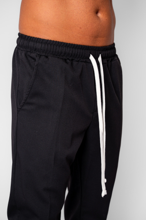 Pantalon lung conic cu snur Black [3]