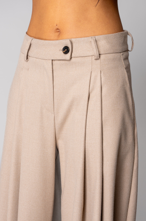 Pantalon lung elegant Beige [3]
