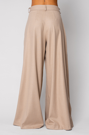 Pantalon lung elegant Beige [2]