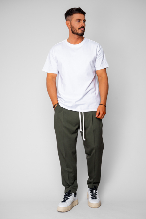 BARBATI - Pantalon lung larg cu snur Kaki