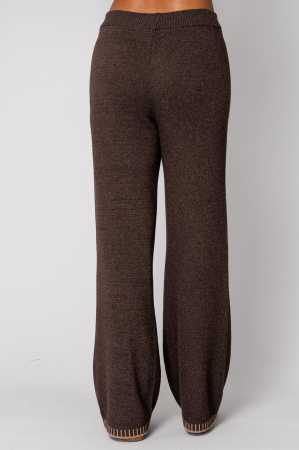 Pantalon lung Talline din mix de lana si casmir Brown [3]