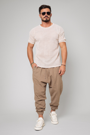 Pantalon lung cu tur Brown [0]