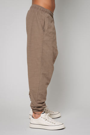Pantalon lung cu tur Brown [2]