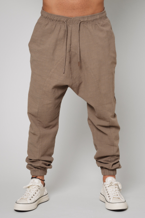 Pantalon lung cu tur Brown [1]