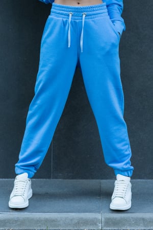 Pantalon Easy-Fit Oversized Aqua Blue [0]