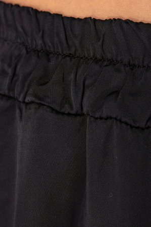 Pantaloni bufanti lungi din mix de matase Black [2]