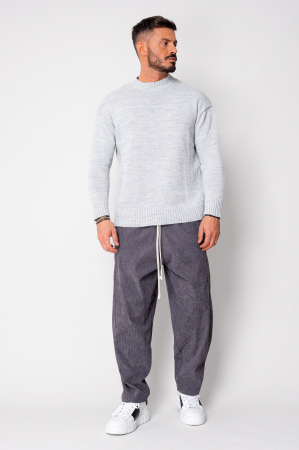 Long straight pants made of Grey Anthracite [4]