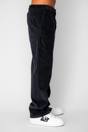 Pantaloni drep lung din reiat bumbac Black [1]