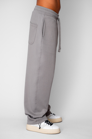 Pantaloni din bumbac, lung cu cordon elastic cu stopper la terminatie Grey [1]