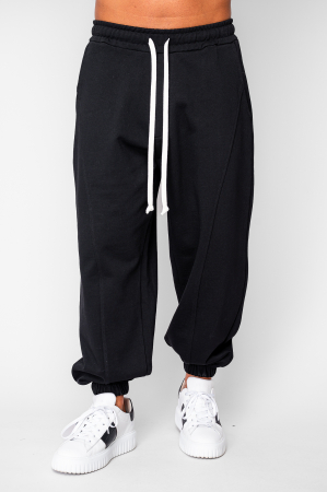 BARBATI - Pantaloni lung Baggy din 100% Bumbac - 400gr/mp Premium Edition Black