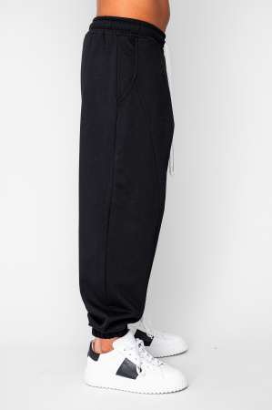 Pantaloni lung Baggy din 100% Bumbac - 400gr/mp Premium Edition Black [1]