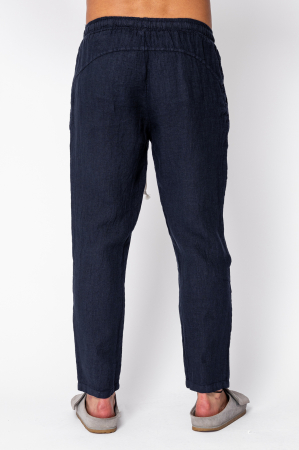 Pantaloni lung din 100% IN cu snur Navy [2]