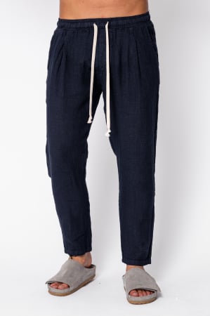 Promotii Barbati - Pantaloni lung din 100% IN cu snur Navy