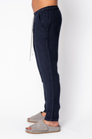Pantaloni lung din 100% IN cu snur Navy [1]