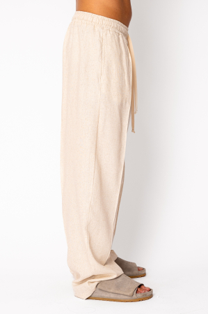 Pantaloni lung din IN cu elastic Oversized Beige [1]