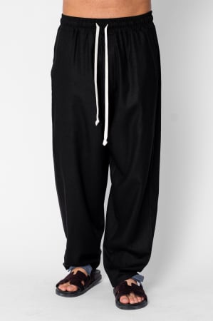 BARBATI - Pantaloni lung din IN cu elastic Oversized Black