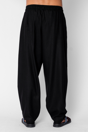 Pantaloni lung din IN cu elastic Oversized Black [2]